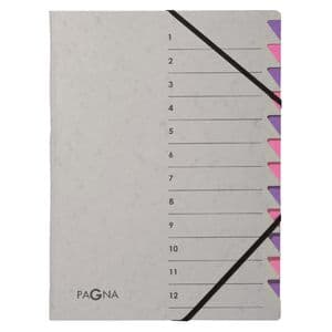 Picture 1 of Sorteermap Pagna Easy A4 12 tabs paars/lila