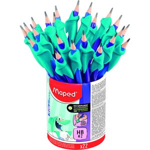 Picture 1 of Grafietpotlood Maped Kidy Learn met gum en vingerhulp pot à 22 stuks assorti