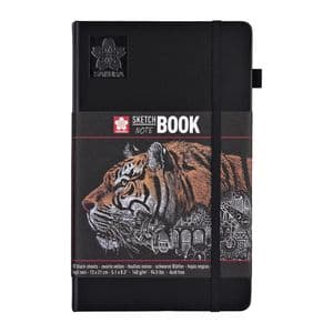 Picture 1 of Schetsboek Sakura 80 zwarte vellen 140gr 130x210mm zwart