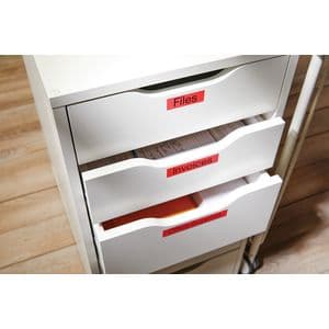 Picture 7 of Labeltape Dymo LabelManager D1 polyester 12mm zwart op rood