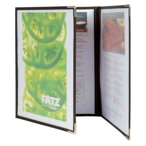 Picture 1 of Menukaart Securit A4 3-delig voor 6 pagina's transparant 3 stuks