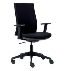Picture 3 of Bureaustoel Euroseats Canillo gestoffeerde rug zwart