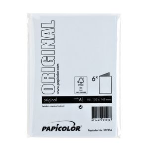 Picture 3 of Correspondentiekaart Papicolor dubbel 105x148mm babyblauw pak à 6 stuks