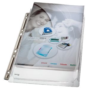 Picture 5 of Harmonica showtas Leitz Premium 0.17mm metalen perforatiestrip copy safe A4 glashelder 3 stuks