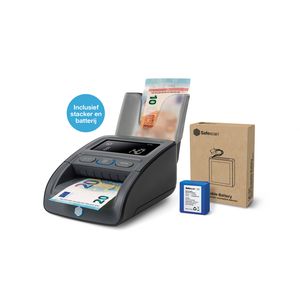 Picture 1 of Valsgeld detector Safescan 155-S G2 complete set met oplaadbare batterij en biljetten stacker