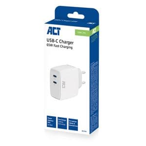 Picture 5 of Oplader ACT 65w 2-poorts usb c wit