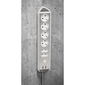 Picture 7 of Stekkerdoos Brennenstuhl bureau Estilo 6vdig incl 2 USB 2m wit/zilver
