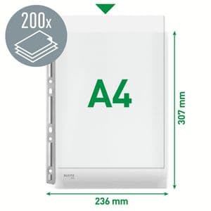 Picture 2 of Harmonica showtas Leitz Premium 0.17mm metalen perforatiestrip copy safe A4 glashelder 3 stuks
