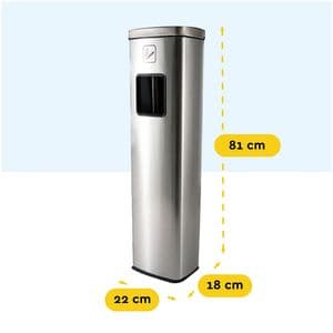Picture 2 of Afvalbak met asbak BRASQ 20 liter AT400 rvs