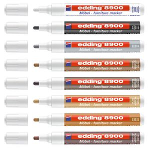 Picture 2 of Viltstift edding 8900 meubel rond 1.5-2mm spierwit blister à 1 stuk