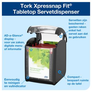 Picture 2 of Servetdispenser Tork N14 Xpressnap Fit Signature line zwart 272900