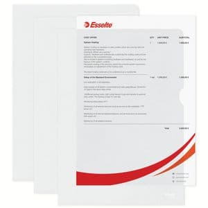 Picture 2 of Insteekmap L-model Esselte standaard copy safe PP A4 transparant 100 stuks