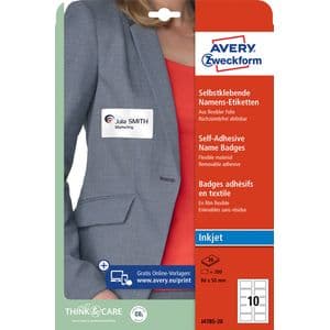 Picture 1 of Naambadge etiket Avery J4785-20 80x50mm wit 200 stuks