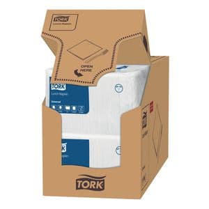 Picture 2 of Lunchservet Tork Universal 1/4 vouw 1-laags 325x325mm 500 vel wit 509300