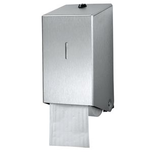 Picture 1 of Toiletpapierdispenser Euro Products systeemrol duo zilver 438001