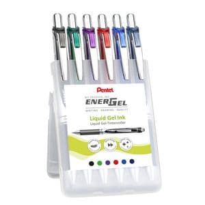 Picture 2 of Gelschrijver Pentel BL77 Energel medium assorti 6 stuks