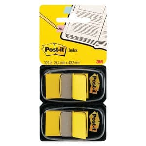 Picture 1 of Indextabs Post-it 680 25.4x43.2mm duopack geel 2x50 tabs