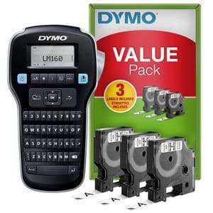 Picture 1 of Labelprinter Dymo LabelManager 160 draagbaar qwerty 12mm zwart valuepack