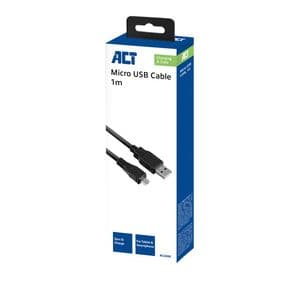 Picture 2 of Kabel ACT USB 2.0 naar MicroB laad -en data 1 meter