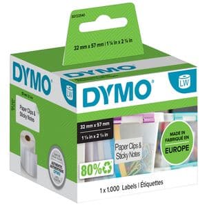Picture 1 of Etiket Dymo LabelWriter multifunctioneel 32x57mm 1 rol á 1000 stuks wit