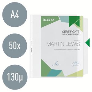 Picture 4 of Showtas Leitz Premium met klep copy safe 0.13mm PP A4 transparant 50 stuks