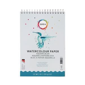 Picture 1 of Aquarelblok Qrea A5 20 vel 200gr spiraal
