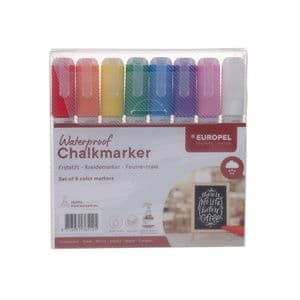 Picture 2 of Krijtstift Europel watervast 3-6mm assorti etui 8 stuks