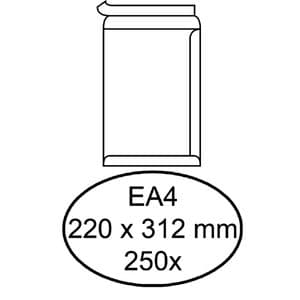 Picture 2 of Envelop Hermes akte EA4 220x312mm zelfklevend wit doos à 250 stuks