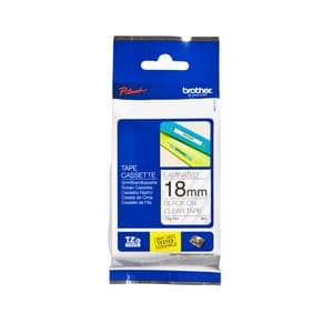 Picture 1 of Labeltape Brother P-touch TZe-141 standaard 18mm zwart op transparant