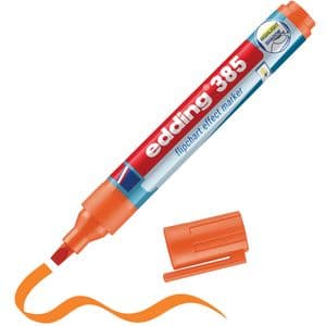 Picture 2 of Viltstift edding 385 flipover penseelpunt oranje