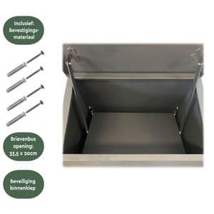 Picture 5 of Pakketbrievenbus BRASQ 105x38x24cm PB400 Zwart