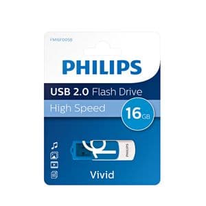 Picture 2 of USB stick 2.0 Philips Vivid USB-A 16GB blauw