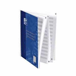 Picture 3 of Collegeblok Oxford A4+ muziek 4-gaats 100 pagina's 80gr blauw