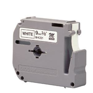 Picture 2 of Labeltape Brother P-touch M-K221BZ ongelamineerd 9mm zwart op wit