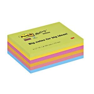 Picture 1 of Memoblok Post-it 8645 Super Sticky 203x153mm assorti 6 stuks
