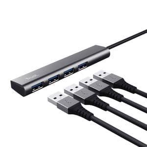 Picture 2 of Hub Trust Halyx 4-port USB-A zilver