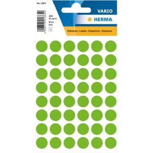 Picture 1 of Etiket HERMA 1865 rond 12mm groen 240 stuks