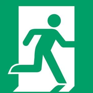 Picture 1 of Pictogram bordje Djois Nooduitgang rechts 200x200mm groen