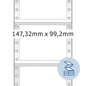 Picture 2 of Etiket HERMA 8292 147.3x99.2mm 1-baans wit 3000 stuks