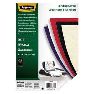 Picture 2 of Voorblad Fellowes A4 lederlook royal blauw 25 stuks