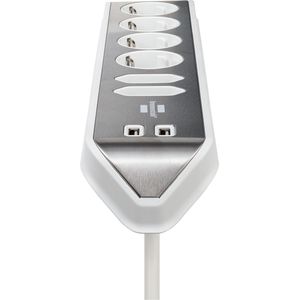 Picture 3 of Stekkerdoos Brennenstuhl bureau Estilo 6 voudig inclusief 2 USB 2m meter wit/zilver