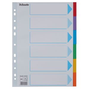 Picture 4 of Tabbladen Esselte Standaard A4 6-delig karton 11-rings met voorblad assorti