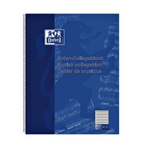 Picture 1 of Collegeblok Oxford A4+ muziek 4-gaats 100 pagina's 80gr blauw