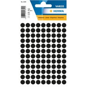 Picture 1 of Etiket HERMA 1849 rond 8mm zwart 540 stuks