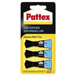 Picture 1 of Secondelijm Pattex Classic mini trio tube 3x1gram op blister