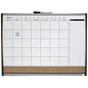 Picture 1 of Whiteboard Nobo magnetische planner met prikbord van kurk 58,5x43cm
