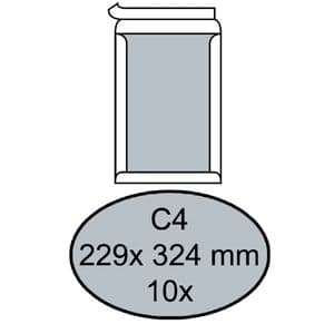 Picture 1 of Envelop Quantore bordrug C4 229x324mm zelfklevend wit 10 stuks