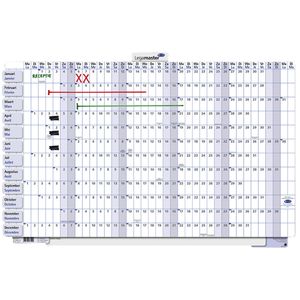 Picture 1 of Jaarplanner 2026 Legamaster 90x60cm horizontaal gelamineerd en oprolbaar Engelstalig