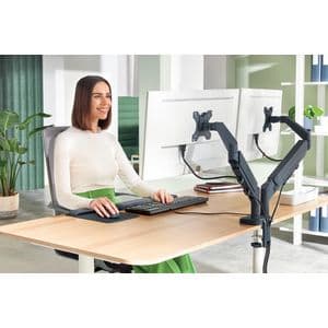 Picture 5 of Monitorarm Leitz Ergo ruimtebesparend dubbel donkergrijs