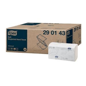 Picture 1 of Handdoek Tork H3 Advanced singlefold 2-laags 226x230mm 15x250 vel wit 290143